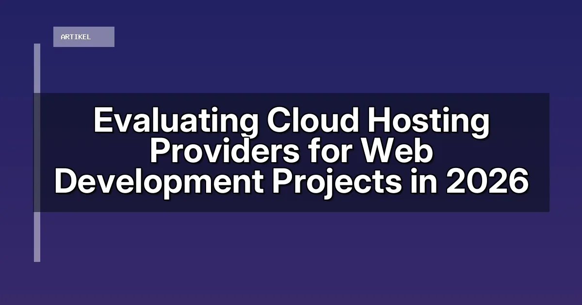 Evaluating Cloud Hosting Providers for Web Development Projects in 2026