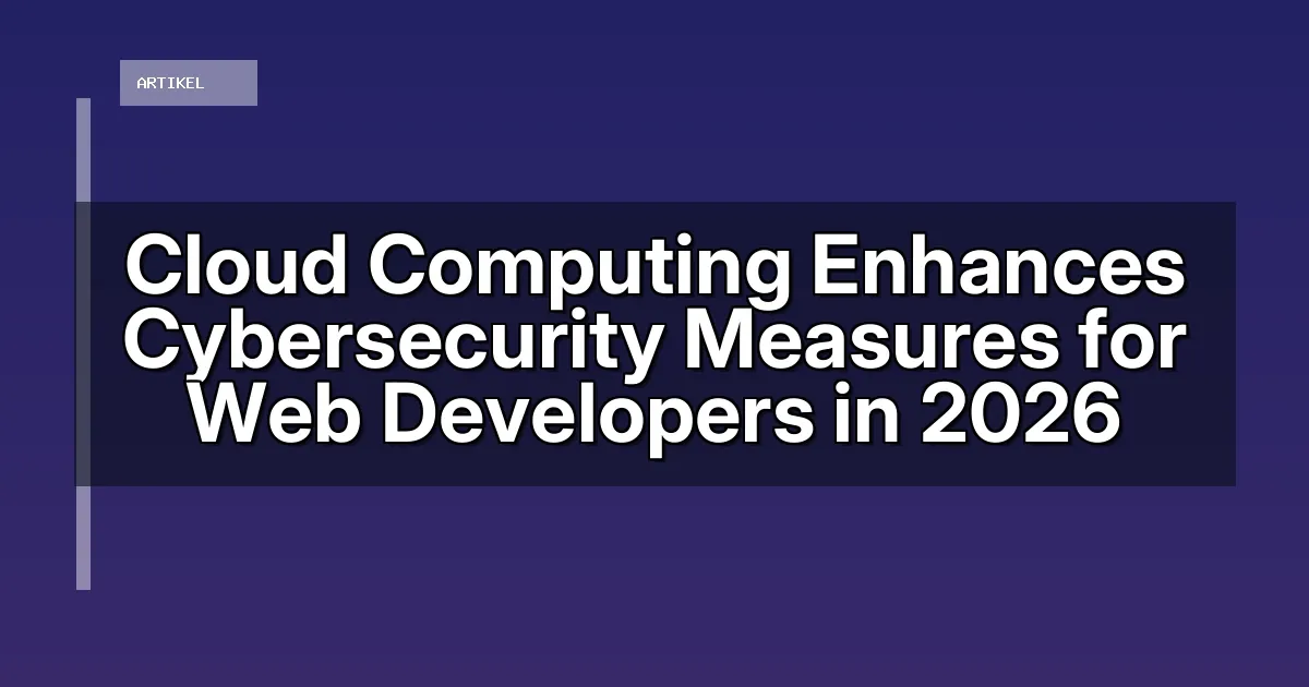 Cloud Computing Enhances Cybersecurity Measures for Web Developers in 2026
