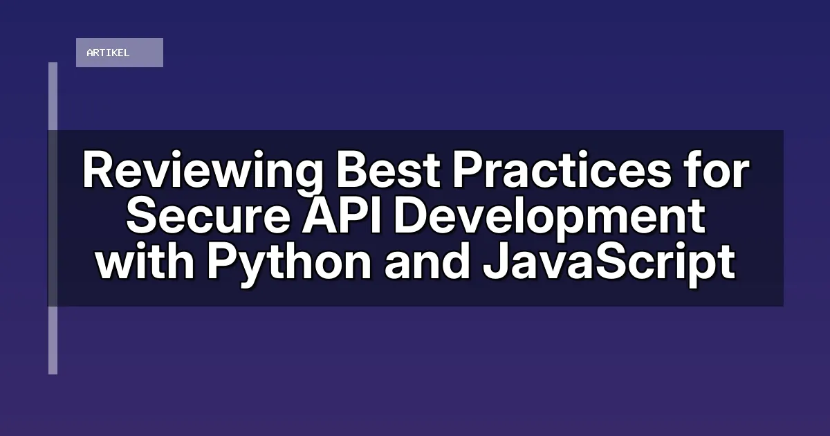 Reviewing Best Practices for Secure API Development with Python and JavaScript