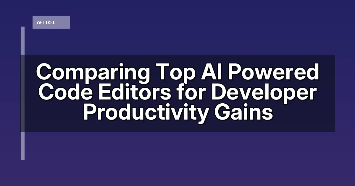 Comparing Top AI Powered Code Editors for Developer Productivity Gains