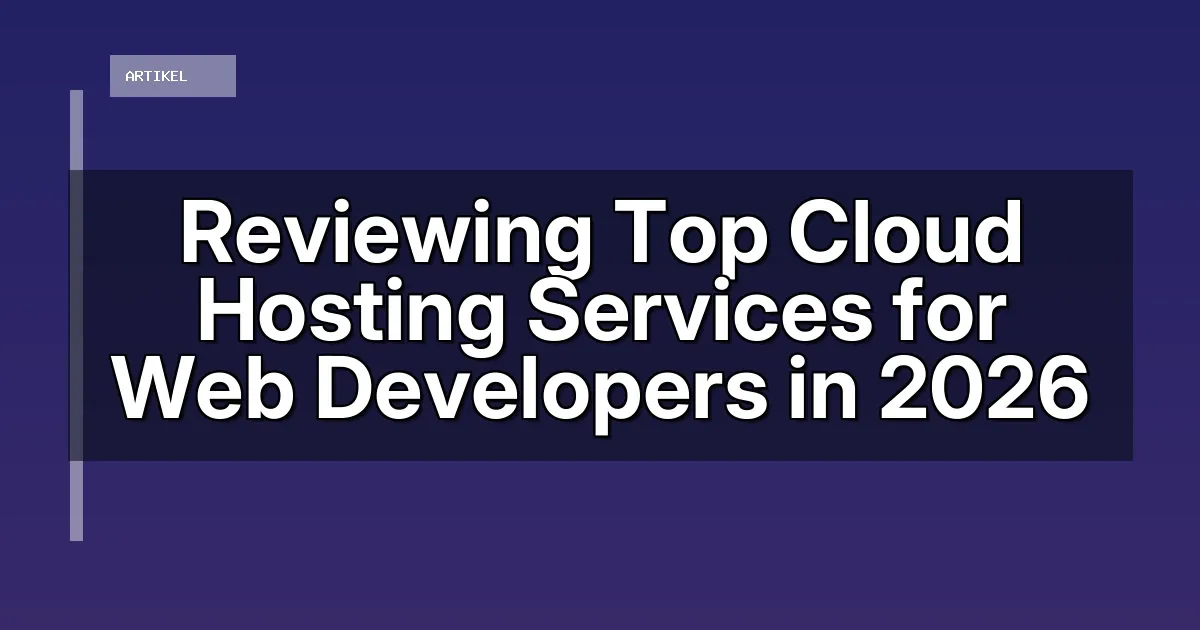 Reviewing Top Cloud Hosting Services for Web Developers in 2026