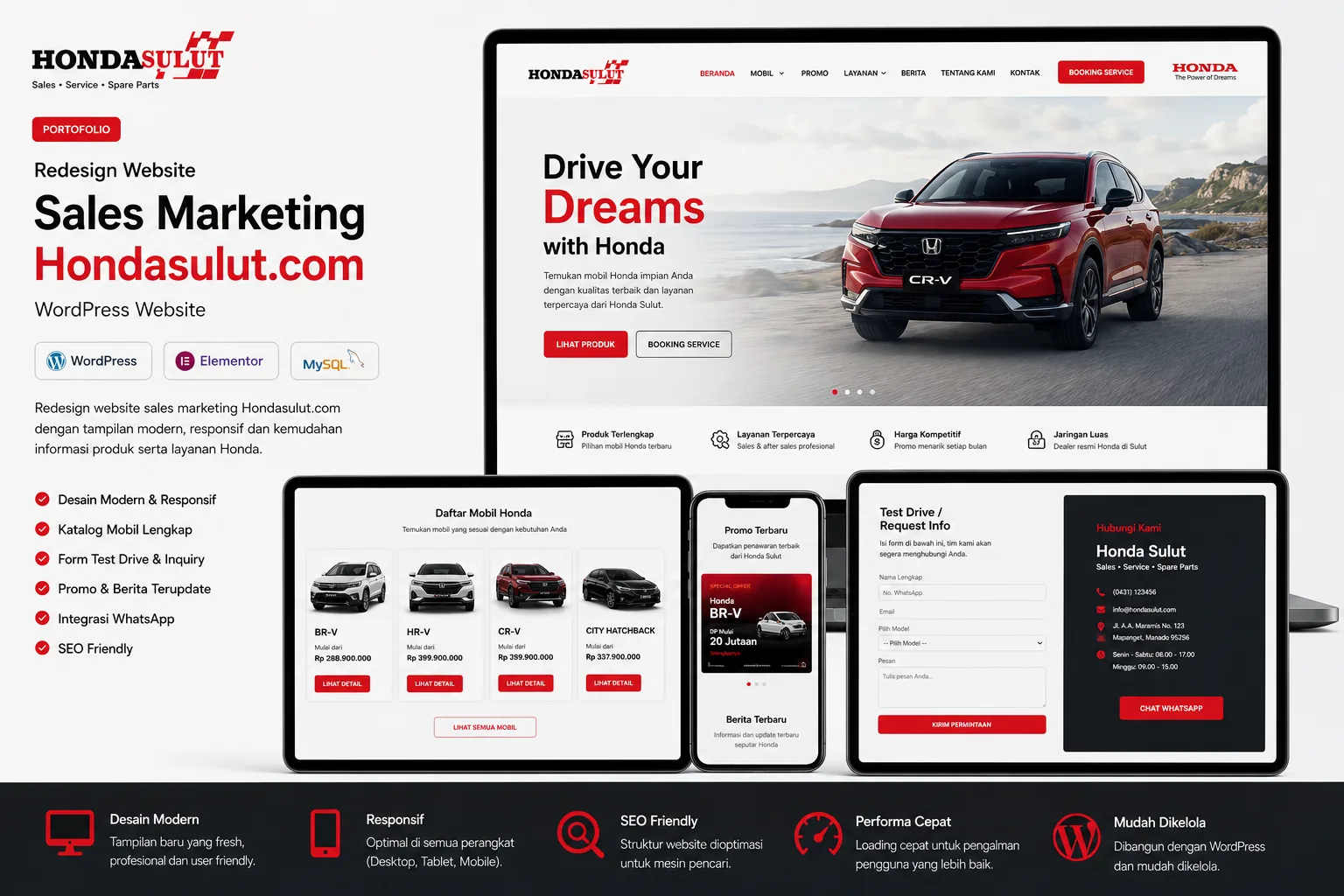 Redesign Website HondaSulut.com